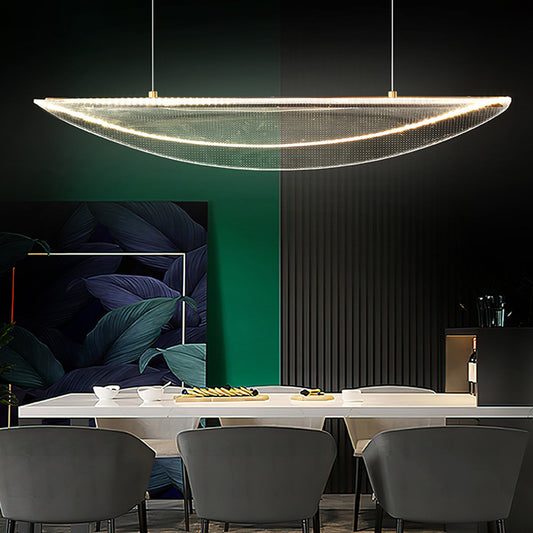 Clear Leaf Shaped Island Light Simplicity Acrylic LED Suspension Light for Dining Room Clear 23.5" Clearhalo 'Ceiling Lights' 'Island Lights' 'Lighting' 2628183