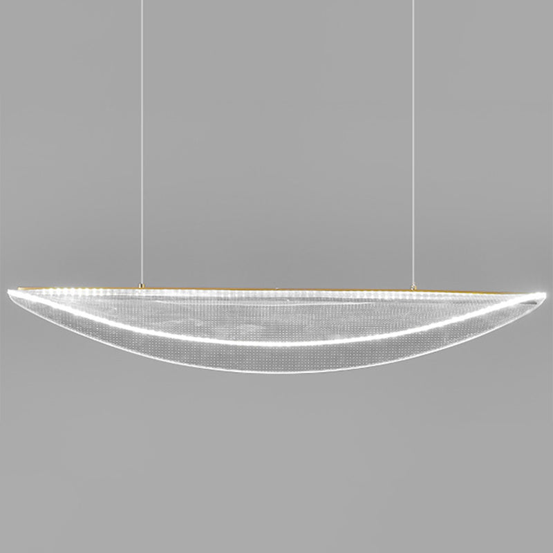 Clear Leaf Shaped Island Light Simplicity Acrylic LED Suspension Light for Dining Room Clearhalo 'Ceiling Lights' 'Island Lights' 'Lighting' 2628187