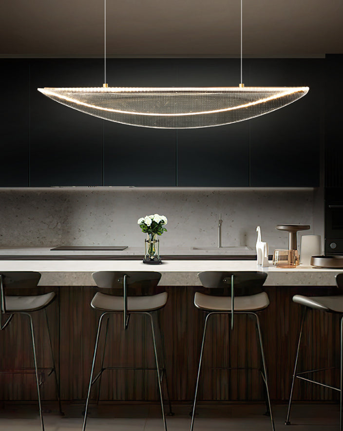 Clear Leaf Shaped Island Light Simplicity Acrylic LED Suspension Light for Dining Room Clearhalo 'Ceiling Lights' 'Island Lights' 'Lighting' 2628190