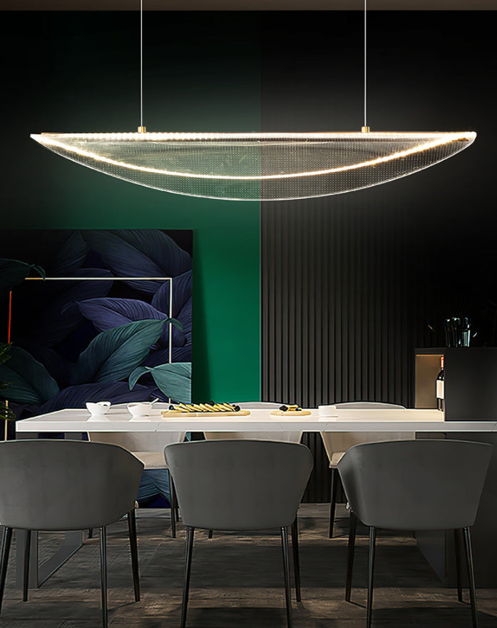Clear Leaf Shaped Island Light Simplicity Acrylic LED Suspension Light for Dining Room Clearhalo 'Ceiling Lights' 'Island Lights' 'Lighting' 2628192