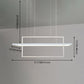 White Frame Rectangular Hanging Light Minimalism LED Acrylic Island Lighting Fixture Clearhalo 'Ceiling Lights' 'Island Lights' 'Lighting' 2628202