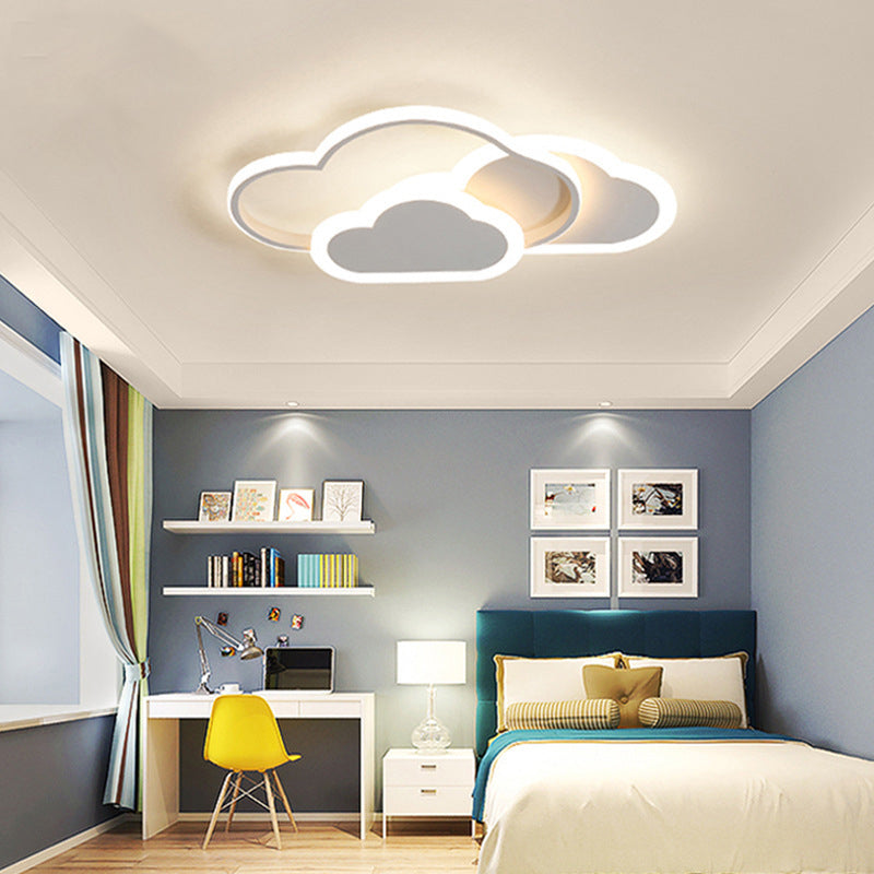 Nordic Style Metal Flush Mount Ceiling Lamp Cartoon Shape LED Flush Mount Lighting for Kids Bedroom Clearhalo 'Ceiling Lights' 'Close To Ceiling Lights' 'Lighting' 2628380