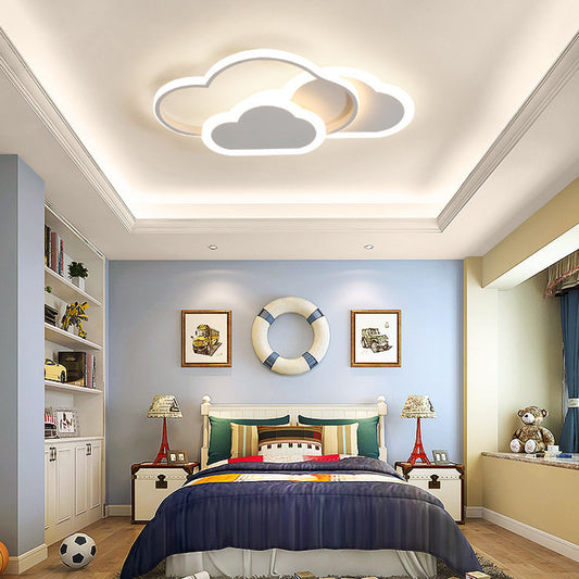 Nordic Style Metal Flush Mount Ceiling Lamp Cartoon Shape LED Flush Mount Lighting for Kids Bedroom White Cloud Clearhalo 'Ceiling Lights' 'Close To Ceiling Lights' 'Lighting' 2628384