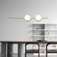 Modern Minimalism Linear Metal Island Pendant Lighting Spherical Glass Island Ceiling Light for Dining Table Clearhalo 'Ceiling Lights' 'Island Lights' 'Lighting' 2628459