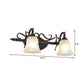 Frosted Glass Bronze Sconce Bell 2/3 Lights Traditional Wall Mounted Vanity Light for Bathroom Clearhalo 'Vanity Lights' 'Wall Lights' Lighting' 262850
