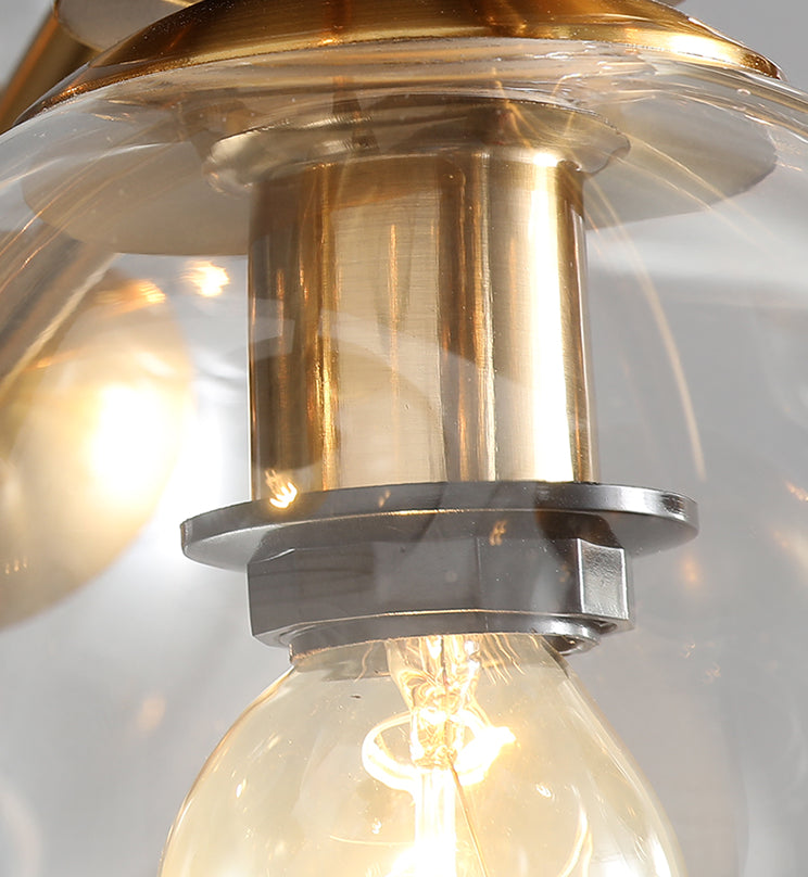 8 Light Mid-Century Gold Metal Island Pendant Lighting Spherical Glass Island Ceiling Light for Dining Table Clearhalo 'Ceiling Lights' 'Island Lights' 'Lighting' 2628520