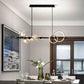 5 Light Modern Black Metal Island Pendant Lighting Clear Glass Island Ceiling Light for Dining Table Clearhalo 'Ceiling Lights' 'Island Lights' 'Lighting' 2628549