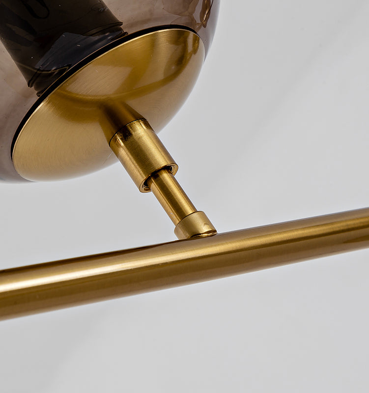 6 Light Modern Gold Island Pendant Lighting Spherical Glass Island Ceiling Light for Dining Table Clearhalo 'Ceiling Lights' 'Island Lights' 'Lighting' 2628581