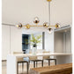 6 Light Modern Gold Island Pendant Lighting Spherical Glass Island Ceiling Light for Dining Table Clearhalo 'Ceiling Lights' 'Island Lights' 'Lighting' 2628585