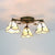 Tiffany Style Conic Shade Flushmount Light Stained Glass 3 Lights Flushmount Ceiling Light in White/Clear/Blue/Beige Beige Clearhalo 'Ceiling Lights' 'Close To Ceiling Lights' 'Close to ceiling' 'Glass shade' 'Glass' 'Semi-flushmount' 'Tiffany close to ceiling' 'Tiffany' Lighting' 26285