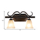 Classic Bell Vanity Lamp 2/3 Lights Frosted Glass Wall Mounted Light in Black for Bathroom Clearhalo 'Vanity Lights' 'Wall Lights' Lighting' 262860