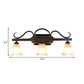 Classic Bell Vanity Lamp 2/3 Lights Frosted Glass Wall Mounted Light in Black for Bathroom Clearhalo 'Vanity Lights' 'Wall Lights' Lighting' 262861