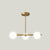 Modern Minimalism Linear Gold Island Pendant Lighting Spherical Glass Island Ceiling Light for Dining Table 3 Cream Clearhalo 'Ceiling Lights' 'Island Lights' 'Lighting' 2628644
