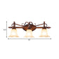 Flared Bathroom Vanity Lamp Traditional Frosted Glass 1/2/3 Lights Copper Sconce Light Fixture Clearhalo 'Vanity Lights' 'Wall Lights' Lighting' 262870