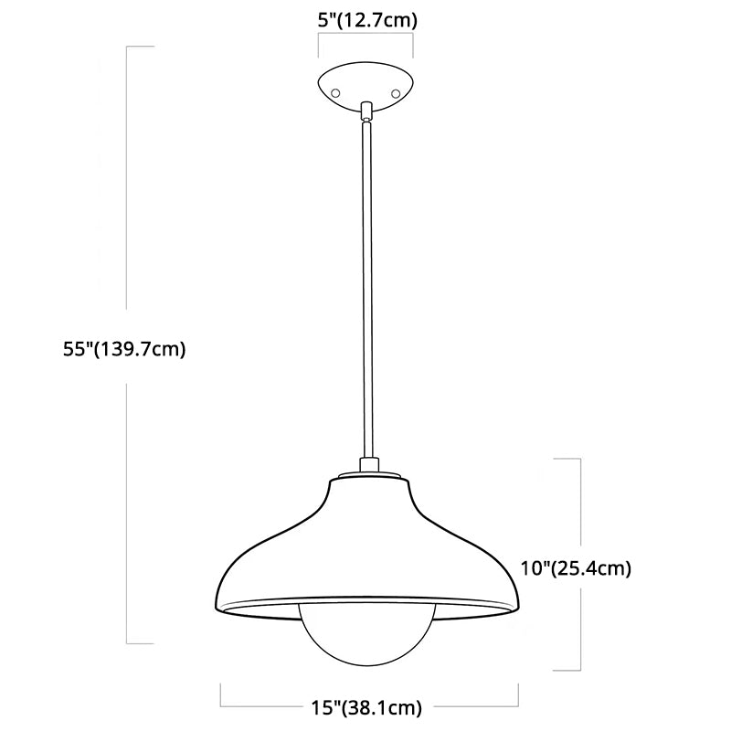 Brown Wooden Pendant Light Modern Simple 1 Light Dome Shade Hanging Lamp for Living Room Clearhalo 2628739