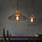 Black Metal 1 Light Pendant Light Industrial Retro Wire Cage Hanging Lamp for Restaurant Clearhalo 'Ceiling Lights' 'Pendant Lights' 'Pendants' Lighting' 2628790