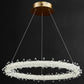 Circular LED Pendant Lamp Modern Minimalist Clear Crystal Living Room Hanging Ceiling Light Clearhalo 'Ceiling Lights' 'Pendant Lights' 'Pendants' Lighting' options 2629001