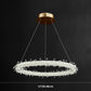Circular LED Pendant Lamp Modern Minimalist Clear Crystal Living Room Hanging Ceiling Light Clearhalo 'Ceiling Lights' 'Pendant Lights' 'Pendants' Lighting' options 2629011