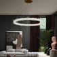 Circular LED Pendant Lamp Modern Minimalist Clear Crystal Living Room Hanging Ceiling Light Clearhalo 'Ceiling Lights' 'Pendant Lights' 'Pendants' Lighting' options 2629016