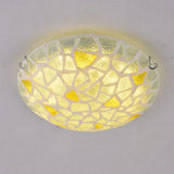 Handcrafted Glass Yellow Ceiling Lamp Dome Shaped Mediterranean Style Flush Mount Light for Bedroom Clearhalo 'Ceiling Lights' 'Close To Ceiling Lights' 'Lighting' 2629179
