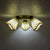 3 Heads Ceiling Flush Light Fixture Tiffany Small Stained Glass Flush Mount Lighting for Hall Beige Clearhalo 'Ceiling Lights' 'Close To Ceiling Lights' 'Lighting' 2629208