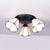 3 Heads Ceiling Flush Light Fixture Tiffany Small Stained Glass Flush Mount Lighting for Hall Black Clearhalo 'Ceiling Lights' 'Close To Ceiling Lights' 'Lighting' 2629221
