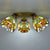 3 Heads Ceiling Flush Light Fixture Tiffany Small Stained Glass Flush Mount Lighting for Hall Brown Clearhalo 'Ceiling Lights' 'Close To Ceiling Lights' 'Lighting' 2629226