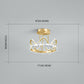 Gold Circular LED Ceiling Fixture Minimalist Flower Crystal Semi Flush Mount Light for Bedroom Clearhalo 'Ceiling Lights' 'Close To Ceiling Lights' 'Lighting' 2629245