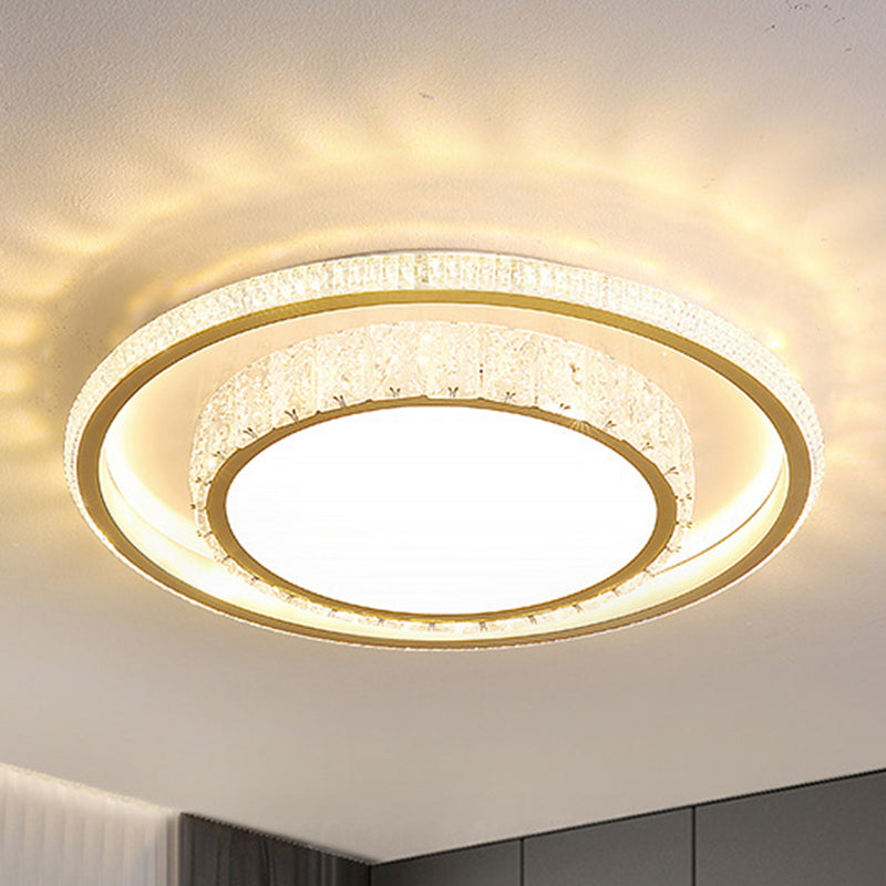 Minimalist Geometric Shaped Ceiling Light Acrylic Living Room LED Flush Mount Light in Gold Gold Round Clearhalo 'Ceiling Lights' 'Close To Ceiling Lights' 'Lighting' 2629293