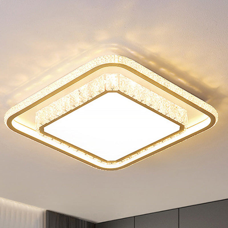 Minimalist Geometric Shaped Ceiling Light Acrylic Living Room LED Flush Mount Light in Gold Gold Square Clearhalo 'Ceiling Lights' 'Close To Ceiling Lights' 'Lighting' 2629296