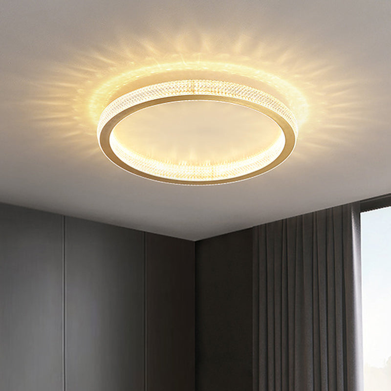 Minimalist Geometric Shaped Ceiling Light Acrylic Living Room LED Flush Mount Light in Gold Clearhalo 'Ceiling Lights' 'Close To Ceiling Lights' 'Lighting' 2629298