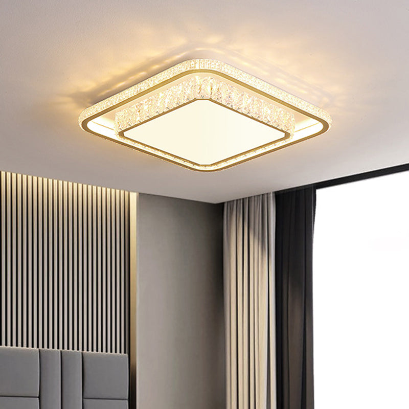 Minimalist Geometric Shaped Ceiling Light Acrylic Living Room LED Flush Mount Light in Gold Clearhalo 'Ceiling Lights' 'Close To Ceiling Lights' 'Lighting' 2629299