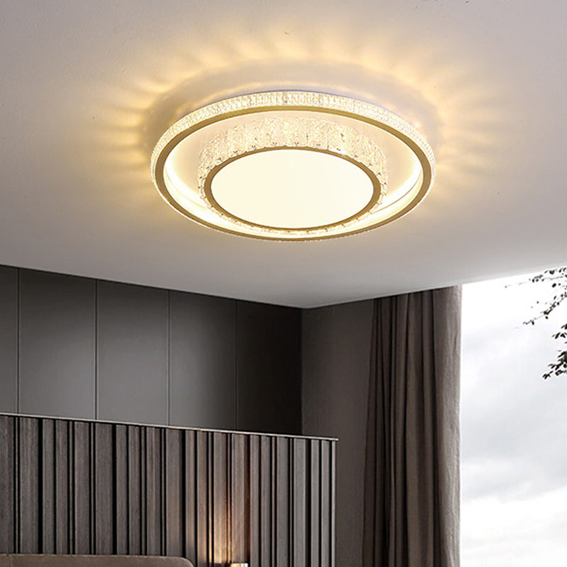 Minimalist Geometric Shaped Ceiling Light Acrylic Living Room LED Flush Mount Light in Gold Clearhalo 'Ceiling Lights' 'Close To Ceiling Lights' 'Lighting' 2629300