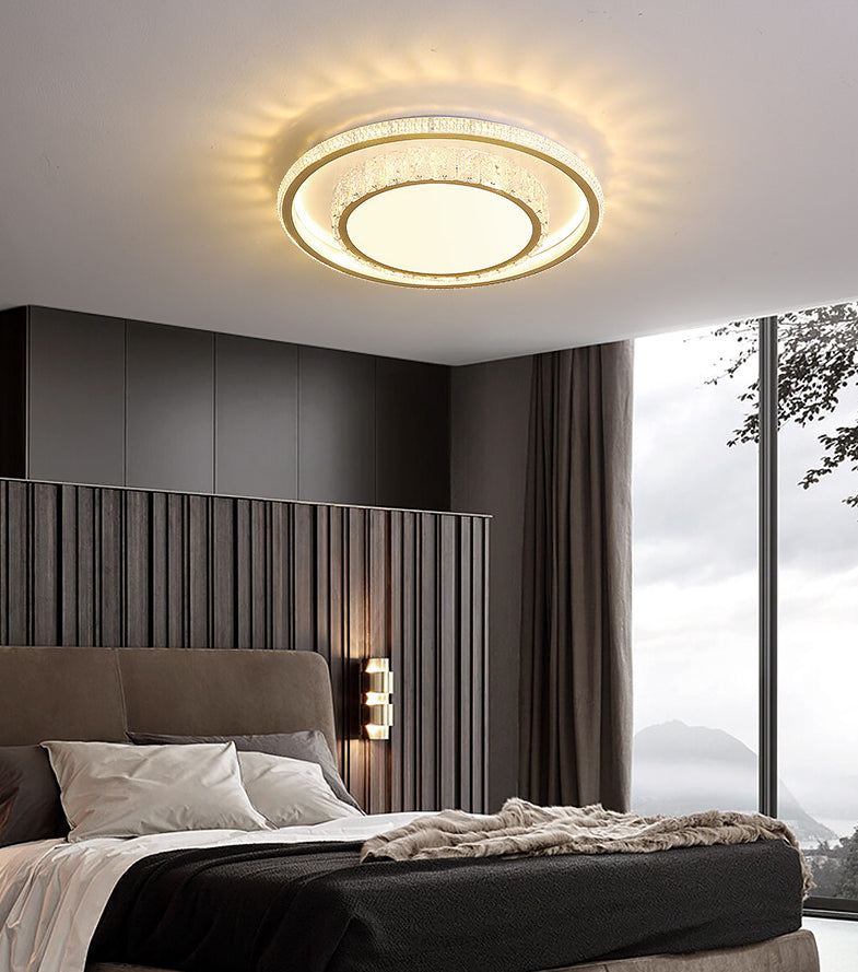 Minimalist Geometric Shaped Ceiling Light Acrylic Living Room LED Flush Mount Light in Gold Clearhalo 'Ceiling Lights' 'Close To Ceiling Lights' 'Lighting' 2629304
