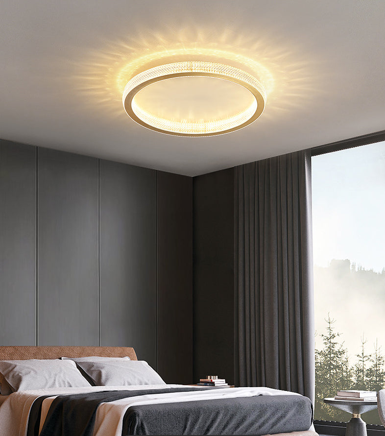 Minimalist Geometric Shaped Ceiling Light Acrylic Living Room LED Flush Mount Light in Gold Clearhalo 'Ceiling Lights' 'Close To Ceiling Lights' 'Lighting' 2629305