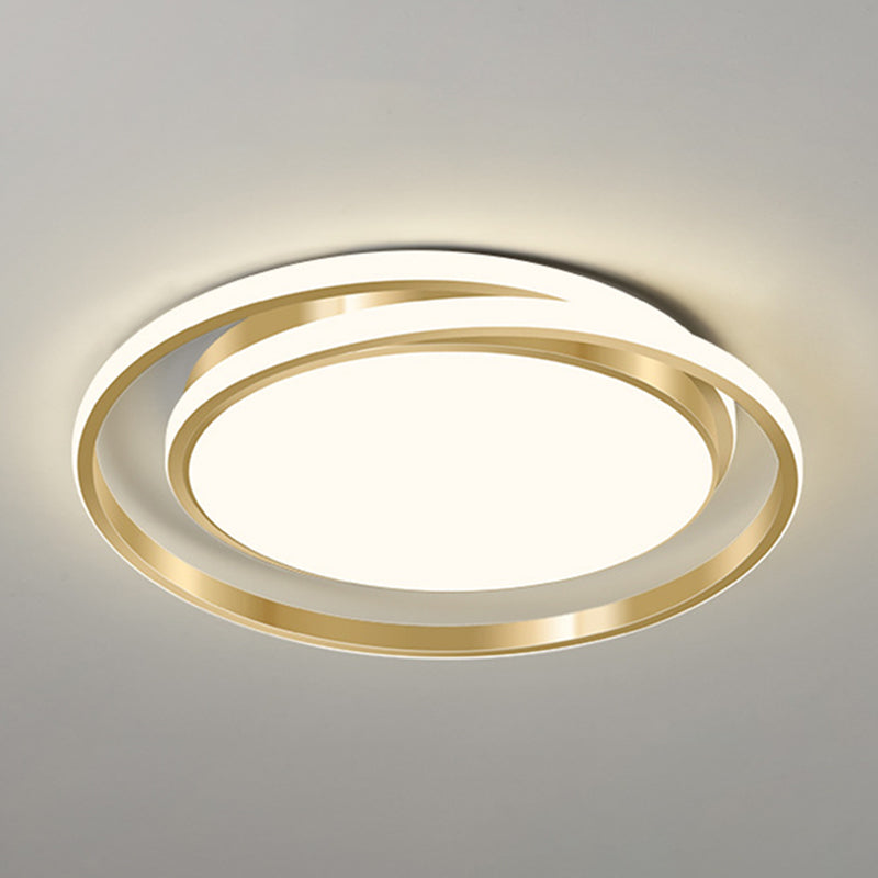 Simple Style Round Ceiling Lamp Acrylic LED Bedroom Flush Mount Light Fixture in Brushed Gold Gold Remote Control Stepless Dimming Clearhalo 'Ceiling Lights' 'Close To Ceiling Lights' 'Lighting' 2629418