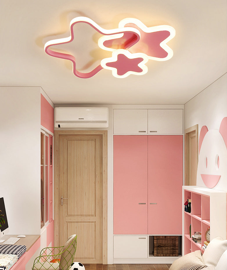 Nordic Style Metal Flush Mount Ceiling Lamp Cartoon Shape LED Flush Mount Lighting for Kids Bedroom Clearhalo 'Ceiling Lights' 'Close To Ceiling Lights' 'Lighting' 2629541