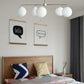 Modern Minimalist Chandelier Light Fixture Spherical White Glass 5 Light Ceiling Chandelier for Living Room Clearhalo 'Ceiling Lights' 'Chandeliers' Lighting' 2629570