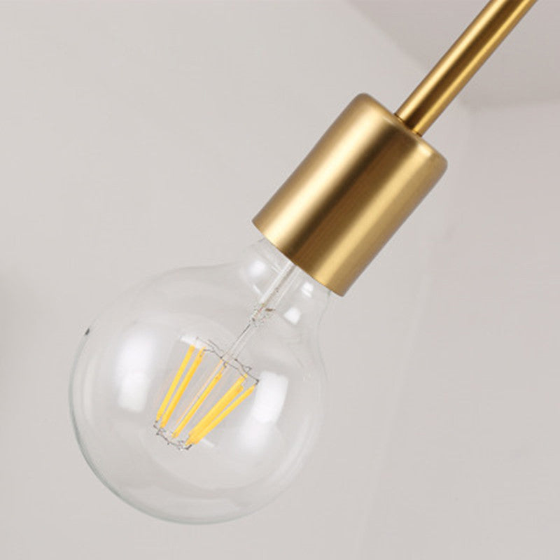 Gold 6 Light Molecular Chandelier Lighting Modern Sphere Glass Hanging Pendant Light for Living Room Clearhalo 'Ceiling Lights' 'Chandeliers' Lighting' 2629588