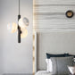 Modern Minimalist Linear Chandelier Light Fixture Spherical Frosted Glass 3 Light Ceiling Chandelier Clearhalo 'Ceiling Lights' 'Chandeliers' Lighting' options 2629672