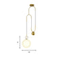 Sphere Pendant Light Modern White Glass 1 Head Bedroom Hanging Light Fixture in Gold Clearhalo 'Ceiling Lights' 'Glass shade' 'Glass' 'Modern Pendants' 'Modern' 'Pendant Lights' 'Pendants' Lighting' 262969