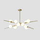 Modern Starburst Hanging Chandelier Light Opal Glass Shade Ceiling Chandelier for Living Room Clearhalo 'Ceiling Lights' 'Chandeliers' Lighting' options 2629700
