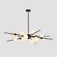 Modern Starburst Hanging Chandelier Light Opal Glass Shade Ceiling Chandelier for Living Room Clearhalo 'Ceiling Lights' 'Chandeliers' Lighting' options 2629704