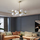 Modern Starburst Hanging Chandelier Light Opal Glass Shade Ceiling Chandelier for Living Room Clearhalo 'Ceiling Lights' 'Chandeliers' Lighting' options 2629715