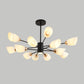 Modern Starburst Hanging Chandelier Light White Glass Shade Ceiling Chandelier for Living Room 12 Black Clearhalo 'Ceiling Lights' 'Chandeliers' Lighting' options 2629724_2e1e3b23-28ec-41e9-8f48-d22e7df8063b