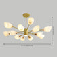 Modern Starburst Hanging Chandelier Light White Glass Shade Ceiling Chandelier for Living Room Clearhalo 'Ceiling Lights' 'Chandeliers' Lighting' options 2629735