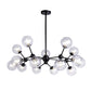 Black Branch Hanging Chandelier Light Modern Clear Glass Shade Ceiling Chandelier for Living Room Clearhalo 'Ceiling Lights' 'Chandeliers' Lighting' 2629743