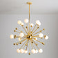 Post-Modern Starburst Metal Hanging Chandelier Light Glass Shade Ceiling Chandelier in Gold for Living Room Clearhalo 'Ceiling Lights' 'Chandeliers' Lighting' 2629758