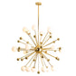 Post-Modern Starburst Metal Hanging Chandelier Light Glass Shade Ceiling Chandelier in Gold for Living Room Clearhalo 'Ceiling Lights' 'Chandeliers' Lighting' 2629761