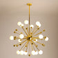 Post-Modern Starburst Metal Hanging Chandelier Light Glass Shade Ceiling Chandelier in Gold for Living Room Clearhalo 'Ceiling Lights' 'Chandeliers' Lighting' 2629763